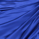 Midi Satin Dress Split Adjustable Strap Ruched Cowl Neck Asymmetrical Zipper Party Dress Elegant Sexy Woman Dresses