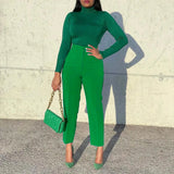 Fongt Women's Clothing Large-Size Fashion Temperament Casual Thin High-Waisted Trousers Solid African Professional Pants