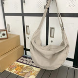 Vintage Wash Large Canvas Shoulder Bag-Outfit