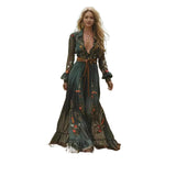 Fongt Shein Ethnic Bohemian Print Holiday Beach Dress