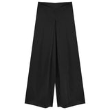 Fongt Acetic Acid Solid Silk Silk Slipping Fascination Leisure Broad Leg Trousers 2025 Summer New High-Waisted Trousers