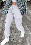 Pockets High Waist Jogger Pants-Outfit