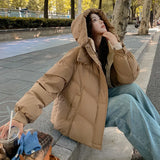 Down Cotton Jacket Female 2024 New Winter Small Foreign Style Cotton-Padded Jacket Short Students Splicing Cotton-Padded Coat Thick-Outfit