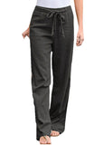 Simple Comfortable Elastic Waist Linen Trousers