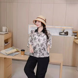 Color Collar Short-Sleeved Shirt-Outfit