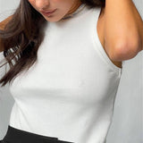 Knitted Y2k O Neck Off Shoulder Sexy Crop Women Pullovers Tube Tank Tops 2021 Summer Female Fashion Basic Corset