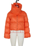 Women Cotton-padded Coat Scarf Collar Zipper Full Sleeves Panelled Thick Warm Parka Jackets Winter 2023 New-Outfit