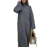 Fongt 2025 New Women's Knitted Turtleneck Sweater Temperament Fashion Dress Women