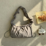 Ribbon Shirring String Shoulder Bag-Outfit