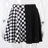 Dark Mall Gothic Grunge Plaid Women Mini Skirts Pleated Black Punk Aesthetic Emo Alt Clothes Harajuku Sexy Streetwear