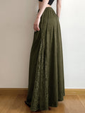 Fongt Cloth Forget The Wizard Of Oz Retro Green Lace Splicing Low-Rise Half-Body Skirt Heavy Industry Zip A Skirt