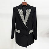 Fongt Trendy Fashion New Hand Gorgeous Heavy Industry Nails And Diamond Drill In The Long Blazer