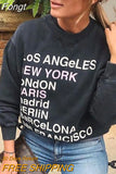 Printed Sweatshirts for Women Vintage Washed Fashion Pullovers Tops 2023 Spring Autumn Female Loose Sweatshirt