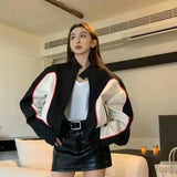 Contrast Motorcycle Jacket-Outfit