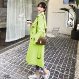 Fongt Trench Coat Female Spring And Autumn 2024 Spring New Medium And Long Korean British Style Small People Wear A Coat-Outfit