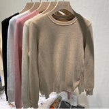 Winter Sweater Women Thicken Warm Knit Pullover Soft Plush Fleece Lined Sueter O-neck Malhas Tops New Slim Knitwear