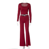 Solid Wrap Top With Tube Top And Pants Three Piece Set-Outfit