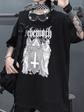 Men's Gothic Ancient Cross Graphic Tee-Outfit
