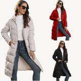 Hooded Women's Cotton-Padded Clothes Medium And Long Style Slim Cotton-Padded Jackets To Keep Warm And Down Cotton-Padded Clothes-Outfit