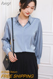 Women Shirt Long Sleeve Blouse 2023 Spring New Loose Ladies Tops Satin Women's White Shirt Basic Elegant Shirts and