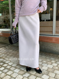 Fongt Xixi 2025 Autumn White Standard Temperament Commuter Solid Color Thin Waist Half-Body Skirt With Hip Pencil Skirt 85279