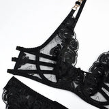 Lace Jewel Strap Lingerie Set-Outfit