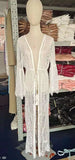 Fongt Women's New Lace Tied Rope Sexy Perspective Cardigan Bikini Beach Sunscreen Long Smock