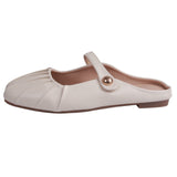 Fongt Flat-Bottomed Bun Head Half-Dragging Sandals Women Spring And Autumn High-End Summer Wearing Mary Jane Muller With Skirt Single Shoes