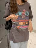 Motel Graphic Short Sleeve Tee-Outfit