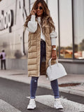 Fongt New Fashion Casual Solid-Colored Hooded In Sleeveless Sleeveless