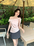 Fongt Xixi 13 Lines 2025 Summer New Temperament Collar With Small Shirt Chiffic Short-Sleeved T-Shirt Top Women 89340