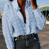 Sleeve Polka Dot Loose OL Ladies Chiffon