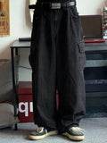 hip hop jeans with cargo pockets and straight