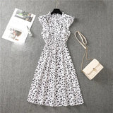 Butterfly Sleeve Ruffles Medium Long Vacation