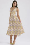 Fongt Summer New Body-Body Sling Dress Fashion Print V-Neck Temperament Dress
