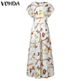 Split Hem Blouse Women Split Tunic Vintage Printed Long Shirts 2021 Summer Dress Female Casual Party Tops