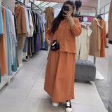 Fongt 2025 New Women's Button Pocket Solid Color Half-Dress Skirt Fashion Suit Woman