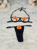 Halloween Strip Steel To Pumpkin Demon Strap Bikini Role-Playing Lingerie