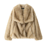 Fongt Women's Winter Fashion Temperament Style Wind Artificial Fur Coat D69352