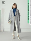 Double Breasted 100% Wool Coat Women Elegant Cashmere Long Winter Coat Female Oversized Vitnage Blend Jacket