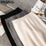 Women's Thicken Knit Pants Casual High Waist Warm Knitwear Jogging Trousers Winter Solid Chic Loose Harem Ankle-length