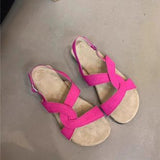 Fongt Flat-Soled Sandals Women 2024 New External Dress With Skirt Fairy Wind Leisure Beach Beach Roman
