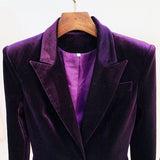Fongt And Winter 2025 New Women's Professional Fashion A Buckle Gold Velvet Suit Jacket + Horn Pants Set Two Sets