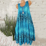 Temperament Commute Summer Digital Print Sleeveless Round Neck