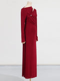 Fongt Temperament Collar Dress Dress In Spring 2025 New Simple Fold Design Textured Temperament