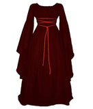 Sleeve Satin Round Neck Irregular Belt Women's Dress Halloween