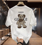 Fongt High-Quality Men's New Cotton T-Shirt Short-Sleeved Simple Design Design Print Round Collar Fashion Top