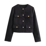 Fongt And Winter New Women's Small Fragrant Fashion Button Dress Short Suit Jacket B88646