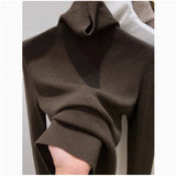 Fongt Soft-Sleeved Turtleneck Sweater Female Jacket In The 2024 Autumn And Winter Pile Collar Knitted Bottom Shirt