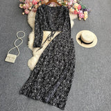 Small Broken Flower Long Sleeves + Half Skirt-Outfit